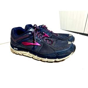 Brooks Addiction A 12 Running Shoes Navy Blue Pink Purple Women's Size 11